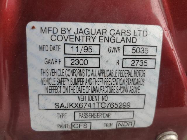 SAJKX6741TC765299 - 1996 JAGUAR VANDENPLAS RED photo 12