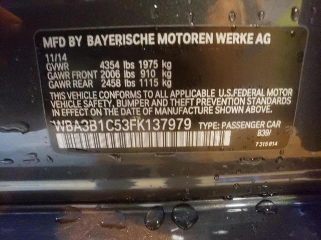 WBA3B1C53FK137979 - 2015 BMW 320 I CHARCOAL photo 12