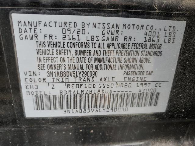 3N1AB8DV5LY290090 - 2020 NISSAN SENTRA SR BLACK photo 13