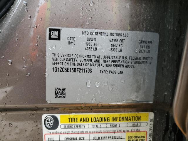 1G1ZC5E15BF211703 - 2011 CHEVROLET MALIBU 1LT 棕色 照片 12