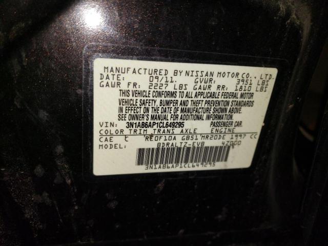 3N1AB6AP1CL649295 - 2012 NISSAN SENTRA 2.0 BLACK photo 13