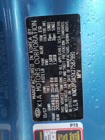KNDJP3A5XJ7587991 - 2018 KIA SOUL + BLUE photo 12