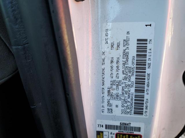 5TFRX5GN8GX064161 - 2016 TOYOTA TACOMA ACCESS CAB თეთრი ფოტო 13