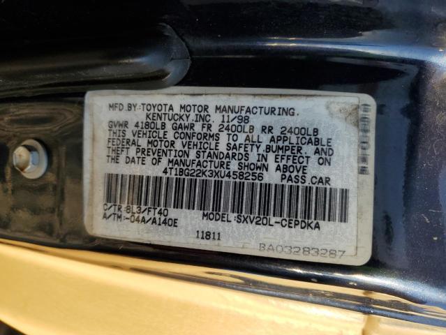 4T1BG22K3XU458256 - 1999 TOYOTA CAMRY CE BLUE photo 12