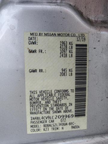 1N4BL4CV9LC209969 - 2020 NISSAN ALTIMA SR SILVER photo 12