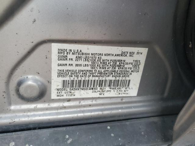 4A4AR3AU0FE016359 - 2015 MITSUBISHI OUTLANDER ES CHARCOAL photo 12