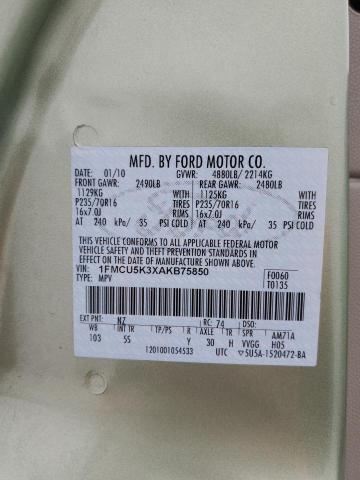 1FMCU5K3XAKB75850 - 2010 FORD ESCAPE HYBRID GREEN photo 13