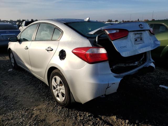 KNAFK4A66E5186410 - 2014 KIA FORTE LX SILVER photo 2