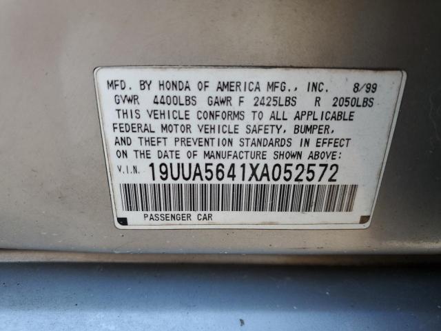 19UUA5641XA052572 - 1999 ACURA 3.2TL SILVER photo 12