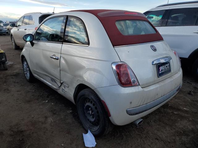 3C3CFFER4CT237494 - 2012 FIAT 500 LOUNGE WHITE photo 2