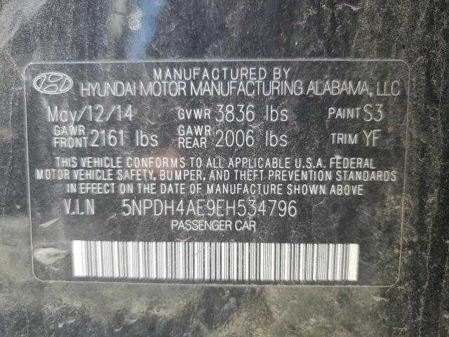 5NPDH4AE9EH534796 - 2014 HYUNDAI ELANTRA SE BLACK photo 12