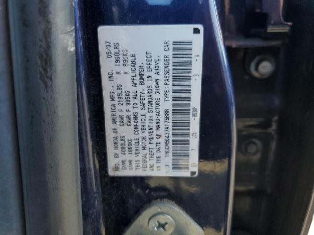 1HGCM56437A175888 - 2007 HONDA ACCORD LX BLUE photo 12