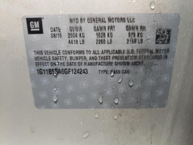 1G11B5SA6GF124243 - 2016 CHEVROLET MALIBU LIM LS Bej fotoğraf 13