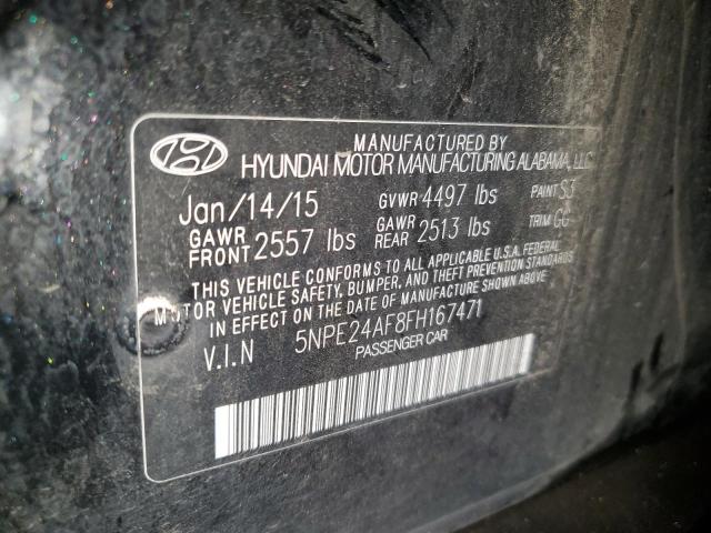 5NPE24AF8FH167471 - 2015 HYUNDAI SONATA SE BLACK photo 12