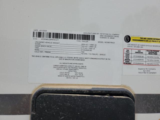 4YDFM0U24P4701277 - 2023 KEYSTONE MONTANA TWO TONE photo 10