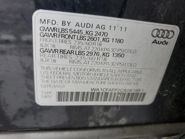 WA1CFAFP2CA061851 - 2012 AUDI Q5 PREMIUM PURPLE photo 13