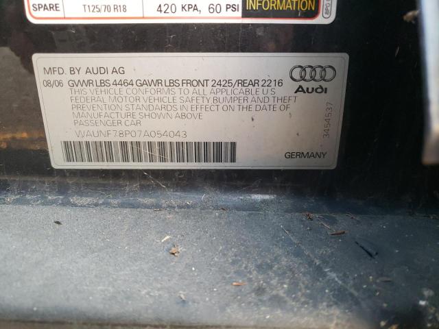 WAUNF78P07A054043 - 2007 AUDI A3 2.0 PREMIUM GRAY photo 13