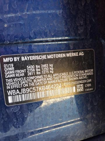 WBAJB9C57KB464224 - 2019 BMW M550XI BLUE photo 13