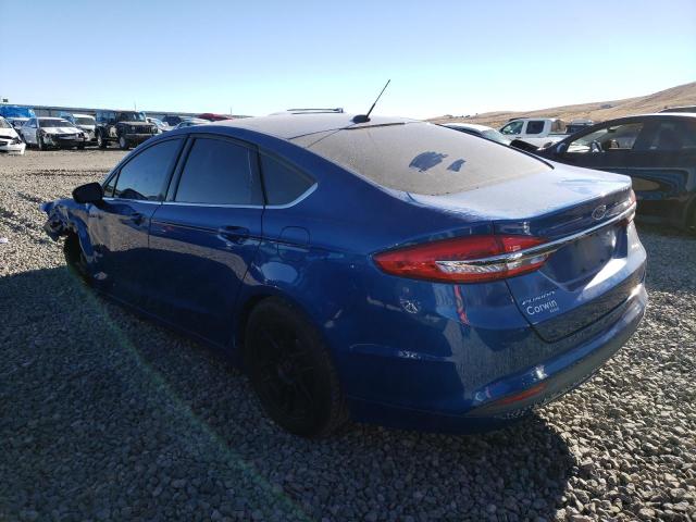 3FA6P0G71HR253161 - 2017 FORD FUSION S BLUE photo 2