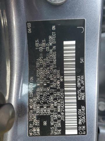 JTEHF21A230142810 - 2003 TOYOTA HIGHLANDER LIMITED BLUE photo 13