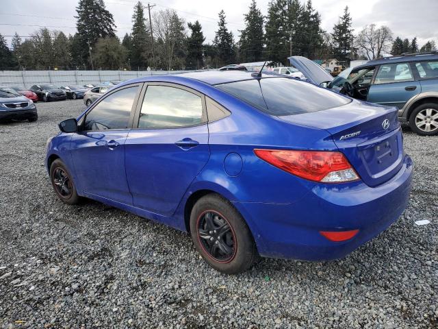 KMHCT4AE3EU754981 - 2014 HYUNDAI ACCENT GLS BLUE photo 2