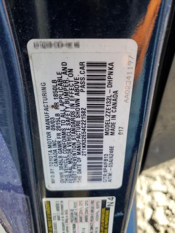 2T1KR32E54C221582 - 2004 TOYOTA COROLLA MA XR BLUE photo 13