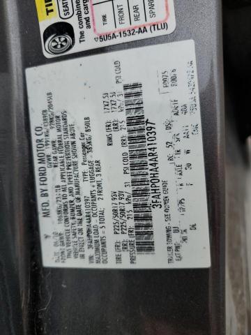 3FAHP0HA4AR410397 - 2010 FORD FUSION SE GRAY photo 12