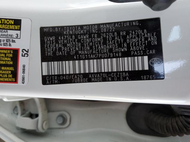 4T1G11AK7PU079148 - 2023 TOYOTA CAMRY SE NIGHT SHADE WHITE photo 13