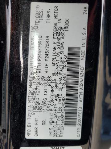 5TFUX4EN8FX034583 - 2015 TOYOTA TACOMA ACCESS CAB შავი ფოტო 12