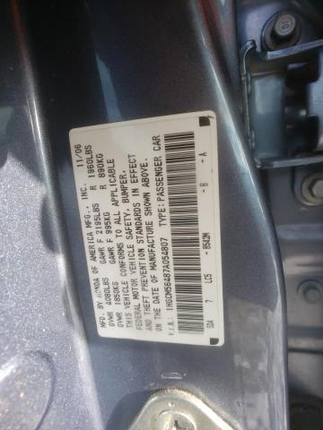 1HGCM56487A054807 - 2007 HONDA ACCORD LX BLUE photo 12