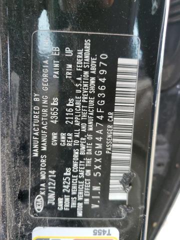 5XXGM4A74FG364970 - 2015 KIA OPTIMA LX BLACK photo 12