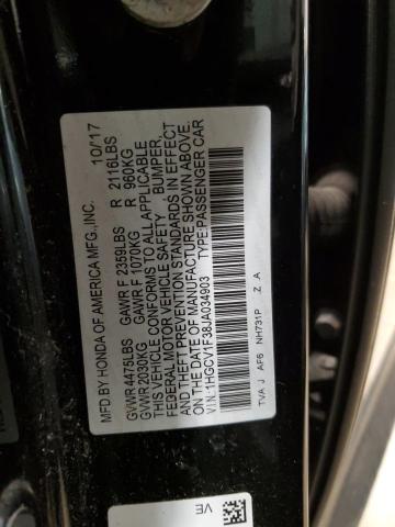 1HGCV1F38JA034903 - 2018 HONDA ACCORD SPORT BLACK photo 12