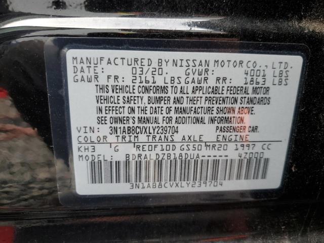 3N1AB8CVXLY239704 - 2020 NISSAN SENTRA SV BLACK photo 12