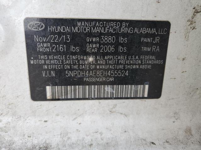 5NPDH4AE8EH455524 - 2014 HYUNDAI ELANTRA SE WHITE photo 13