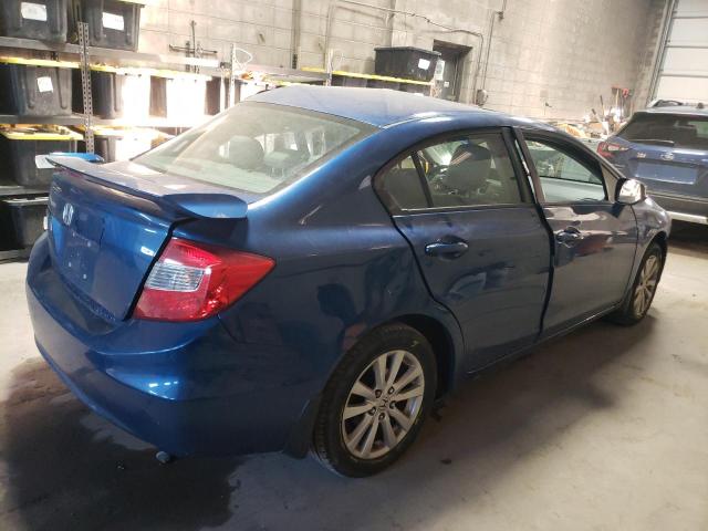 19XFB2F92CE315819 - 2012 HONDA CIVIC EXL BLUE photo 3