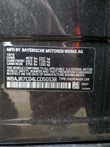 WBAJR7C04LCD50538 - 2020 BMW 530 XI GRAY photo 12