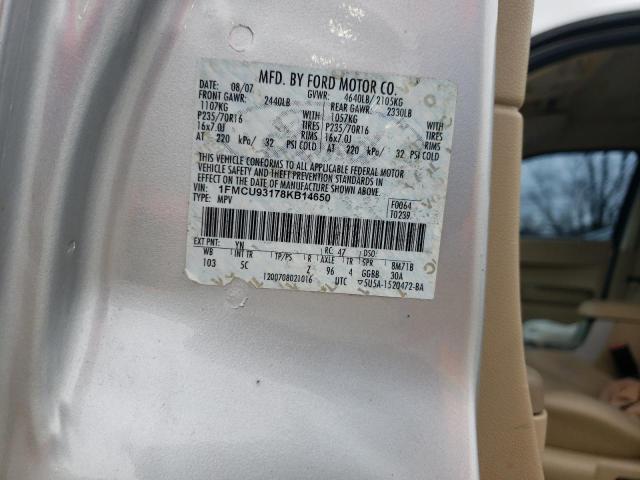 1FMCU93178KB14650 - 2008 FORD ESCAPE XLT SILVER photo 13