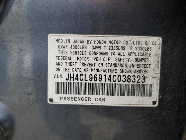 JH4CL96914C038323 - 2004 ACURA TSX GRAY photo 12