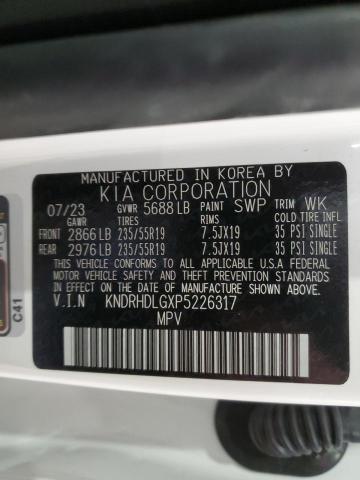 KNDRHDLGXP5226317 - 2023 KIA SORENTO EX WHITE photo 13