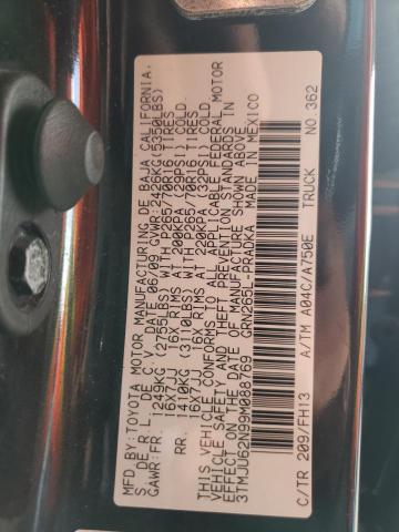 3TMJU62N99M088769 - 2009 TOYOTA TACOMA DOUBLE CAB PRERUNNER BLACK photo 13