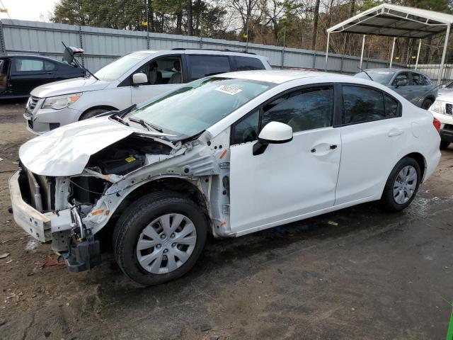 19XFB2F57CE102183 - 2012 HONDA CIVIC LX WHITE photo 1