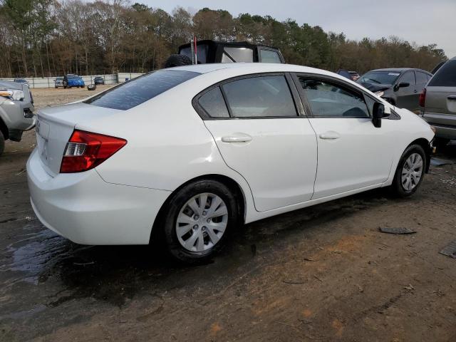 19XFB2F57CE102183 - 2012 HONDA CIVIC LX WHITE photo 3