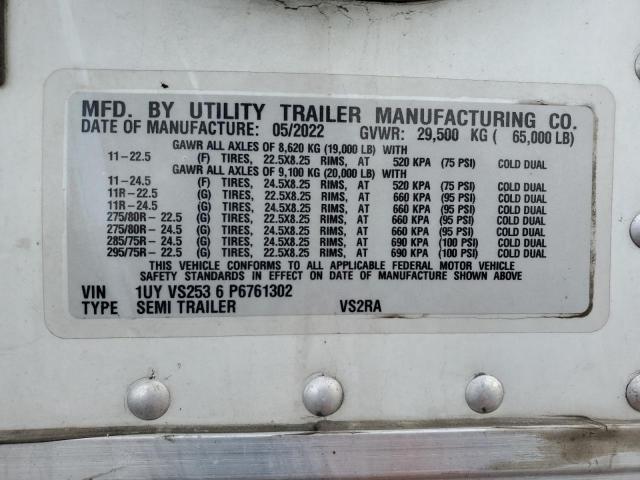 1UYVS2536P6761302 - 2023 UTILITY TRAILER WHITE photo 10