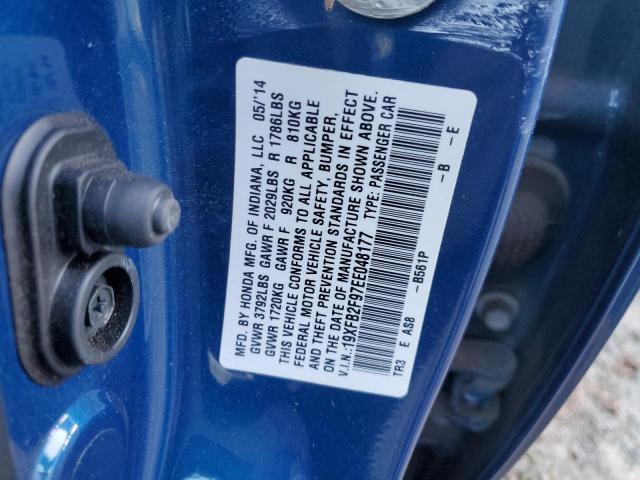 19XFB2F97EE048177 - 2014 HONDA CIVIC EXL BLUE photo 12