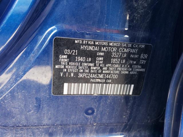 3KPC24A62ME144700 - 2021 HYUNDAI ACCENT SE BLUE photo 12