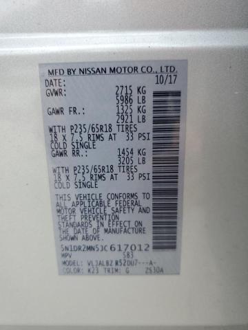 5N1DR2MN5JC617012 - 2018 NISSAN PATHFINDER S GRAY photo 13