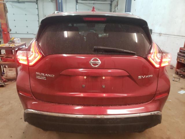 5N1AZ2MH7HN168542 - 2017 NISSAN MURANO S RED photo 6