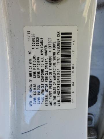 1HGCR2F83GA080637 - 2016 HONDA ACCORD EXL WHITE photo 12