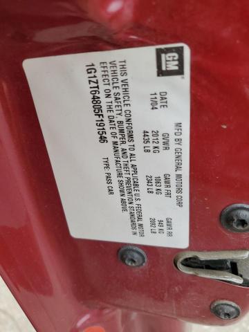 1G1ZT64805F191546 - 2005 CHEVROLET MALIBU MAXX LS წითელი ფოტო 12