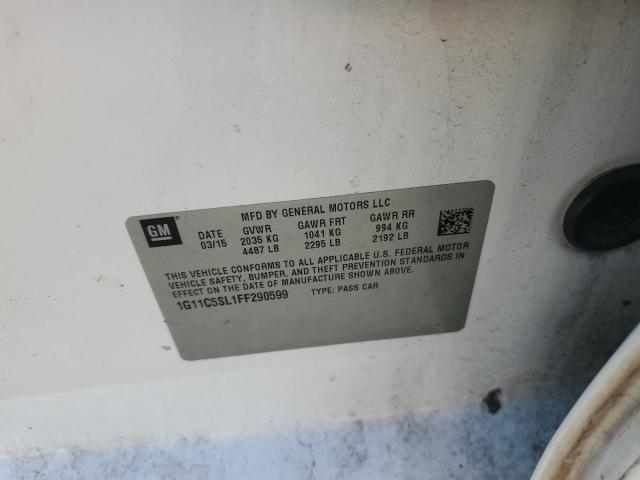 1G11C5SL1FF290599 - 2015 CHEVROLET MALIBU 1LT 白色 照片 12